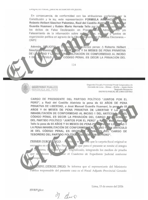 New accusation against Roberto Sánchez Palomino