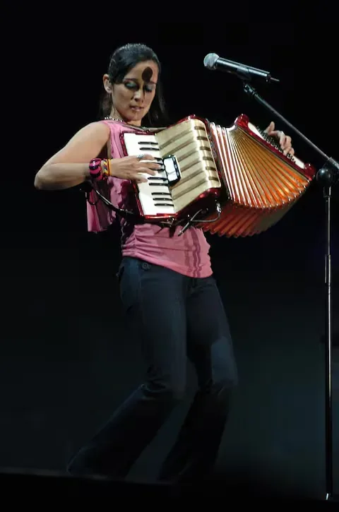 Julieta Venegas during a concert in Lima in 2004. (Photo: Hans Berninzon)