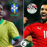 Which TV channels broadcast the Brazil vs Egypt match FOR FREE and at what time does the friendly ONLINE start?