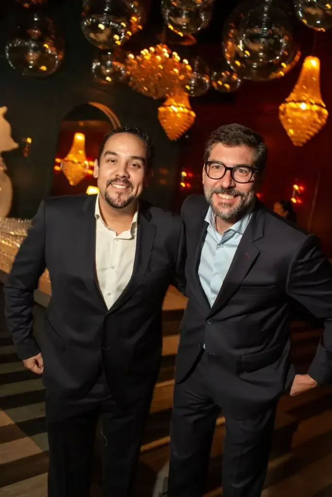 Juan Beto Bravo and José Manuel Jurado attend the opening of the restaurant-bar Sátiro, in San Isidro.