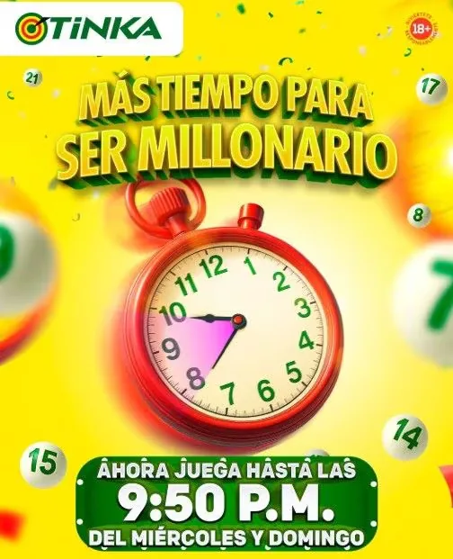 La Tinka extiende el horario para retar a tu suerte. Ahora tendrás hasta las 21:50 horas comprar tu jugada ganadora.
