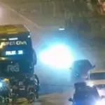 Los Olivos: extortionists shoot at CIVA company bus on the Panamericana Norte