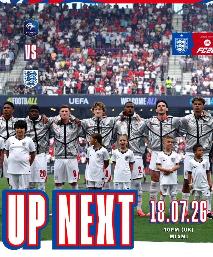 This is how the English team announces today's clash against France for the third place of the 2026 World Cup