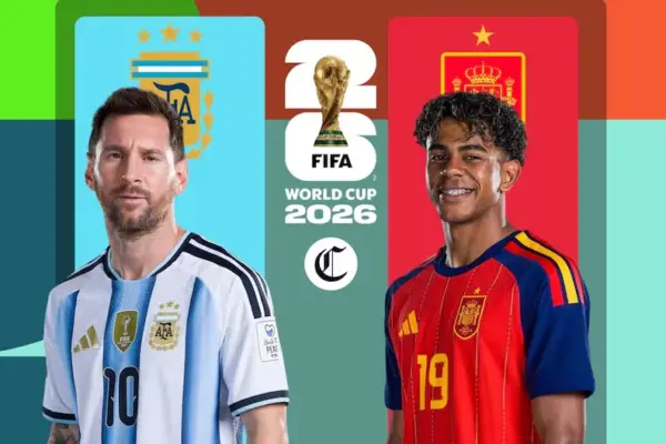 Which channels broadcast the 2026 World Cup final live: match time for Argentina vs Spain?