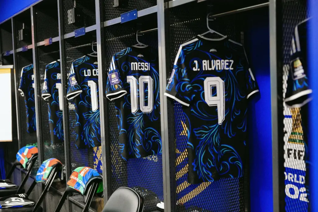 This is how the Argentina locker room looks shortly before the start of the match.