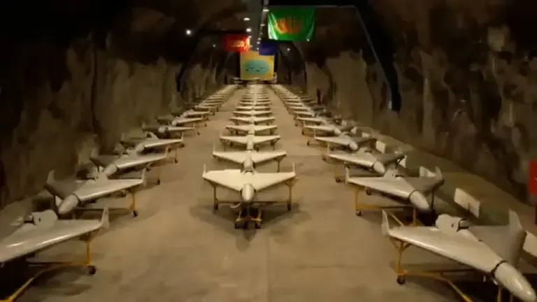 Iranian Shahed drones in a video published by the Islamic Republic.