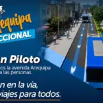 When does the pilot plan for the Bidirectional Lane on Av Arequipa of the Blue Corridor start?