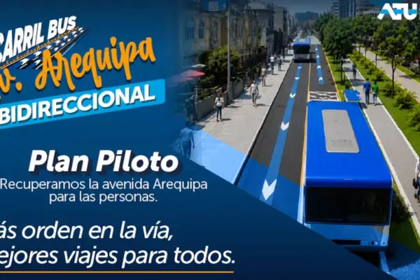 When does the pilot plan for the Bidirectional Lane on Av Arequipa of the Blue Corridor start?