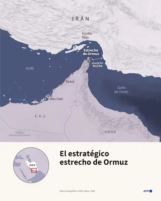 Location of the strategic Strait of Hormuz. (AFP).