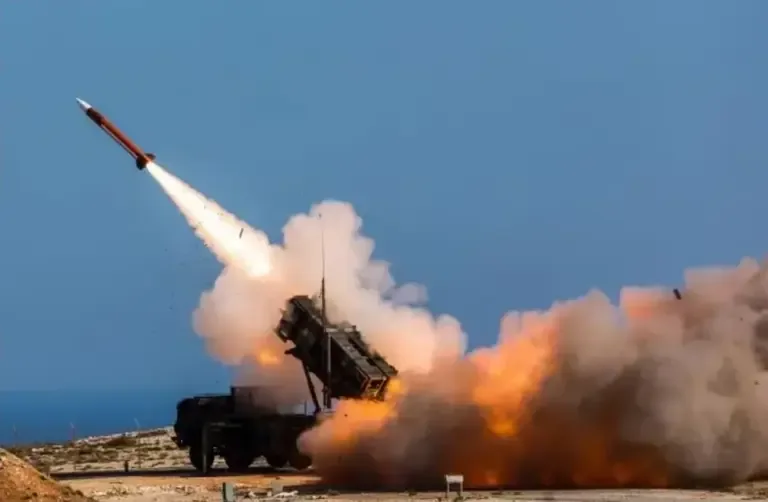 A German Patriot missile system is fired at a NATO facility in Chania, Greece. (Sebastian Apel / AP).