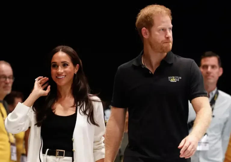 Meghan, Duchess of Sussex, and Prince Harry, Duke of Sussex, arrive at the 2023 Invictus Games in Düsseldorf, Germany, on September 13, 2023. (Photo by Odd ANDERSEN / AFP).
