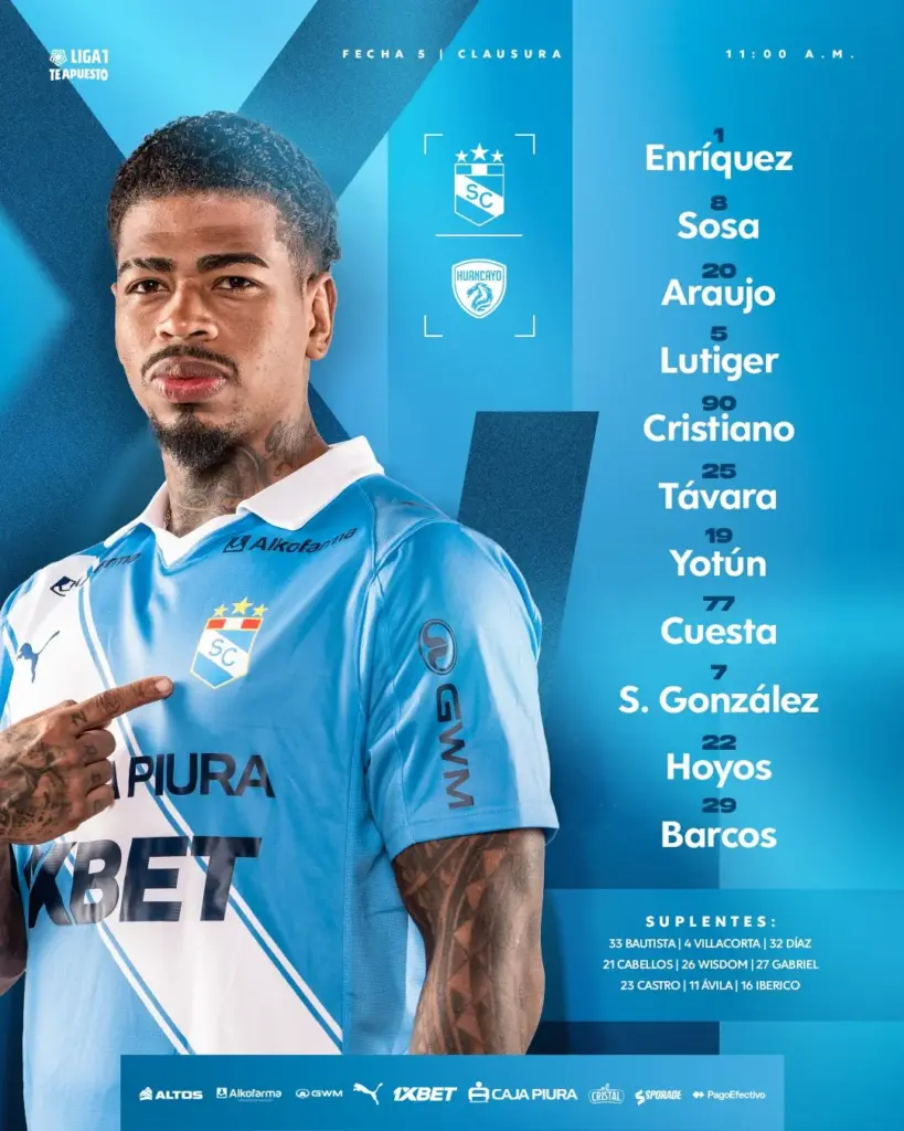 Sporting Cristal vs. Sport Huancayo LIVE: follow the Liga 1, Torneo Clausura match