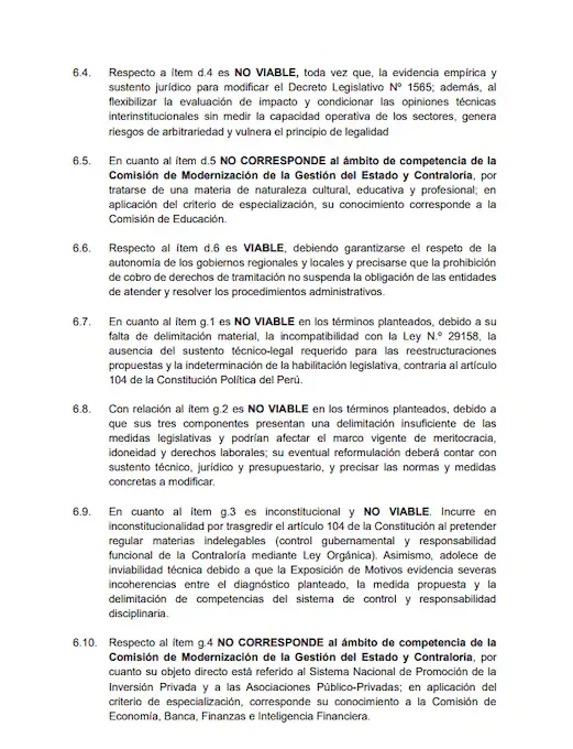 Advisory report of the Modernization Commission concludes to partially grant powers to the Executive
