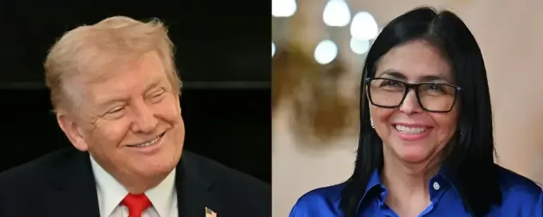 The President of the United States Donald Trump and the interim president of Venezuela, Delcy Rodríguez. (Photos by Jim Watson and Juan Barreto / AFP).