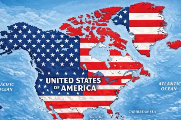 Trump publishes a map in which the United States flag covers Mexico, the Caribbean, and Canada