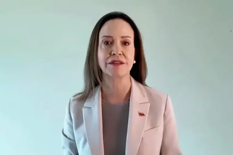 Video capture taken from María Corina Machado’s YouTube channel of a message in which she told the Donald Trump Administration that the