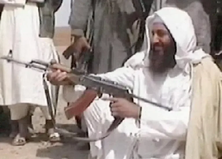 This photo from June 19, 2001, shows Osama Bin Laden during a shooting training in Afghanistan. (AFP photo).