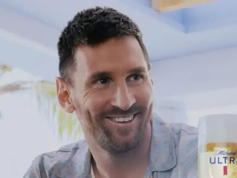 Lionel Messi, in a moment from the commercial that will air during the halftime of Super Bowl 2024. (Photo: Michelob ULTRA)