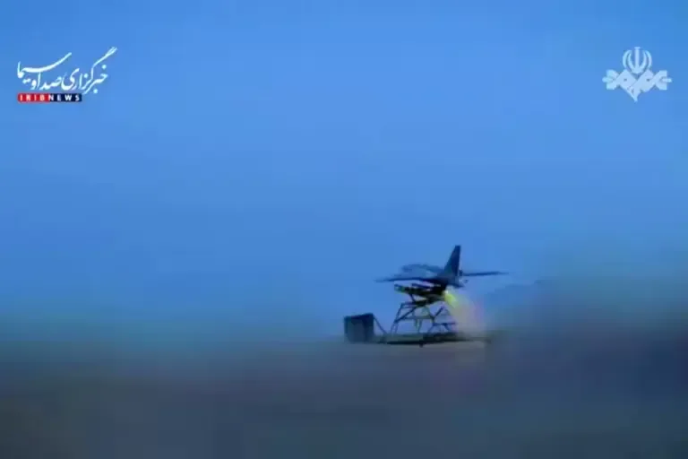 This video clip from the Iranian state broadcaster (IRIB) on September 2, 2026, shows drones launched by the Iranian army against U.S. bases in the United Arab Emirates and Bahrain. (Photo by IRIB TV / AFP).