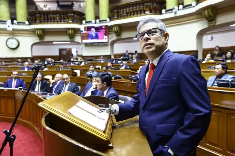 Luis Galarreta appeared before the Chamber of Deputies to present the Government's main points. (Photo: Congress)