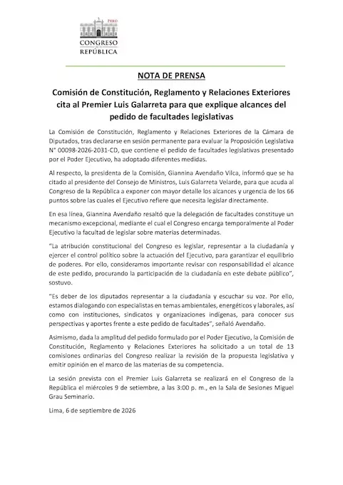 The President of the Council of Ministers is summoned.